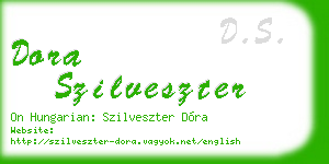 dora szilveszter business card