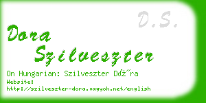 dora szilveszter business card